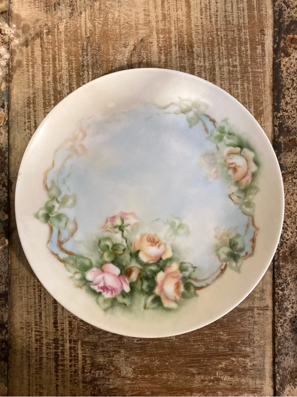 FL Bavaria Floral Ceramic Decorative Plate Pink Roses Vintage Cottagecore